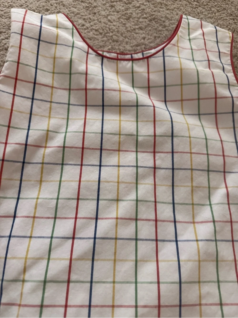 The Beaufort Bonnet Company White Multi-Color Grid Shift Dress